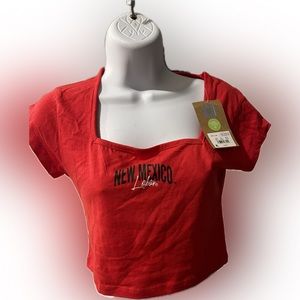 Red New Mexico Crop Top Small 4/6